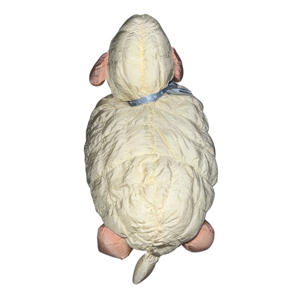 MOON BEAM KOREA LAMB SHEEP PUFFY PARACHUTE NYLON PLUSH BLUE POLKA DOT RIBBON - Picture 3 of 8